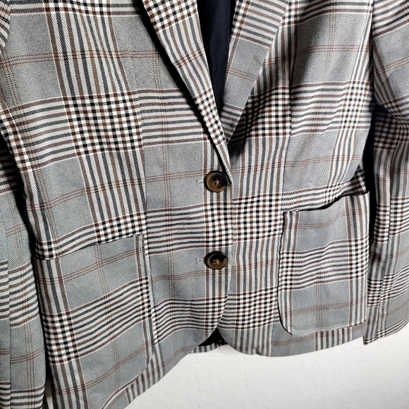 Steve Madden Talkshow Host Plaid Print Blazer sz S - Picture 4 of 9